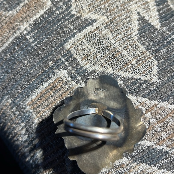 Sterling and turquoise, Native American, Navajo cluster ring - Picture 5 of 9